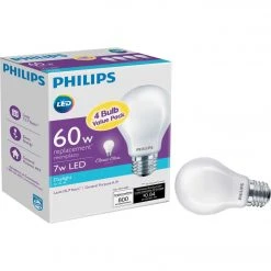 Philips 60W Equivalent Daylight A19 Medium LED Light Bulb (4-Pack)