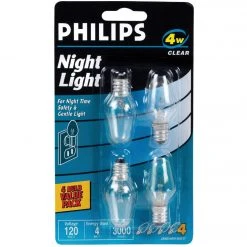 Philips 4W Clear Candelabra C7 Incandescent Night Light Bulb (4-Pack) -Philips Sales 2024 ItemImage 501652 q5w7vq ekd3m8 gf9nhi
