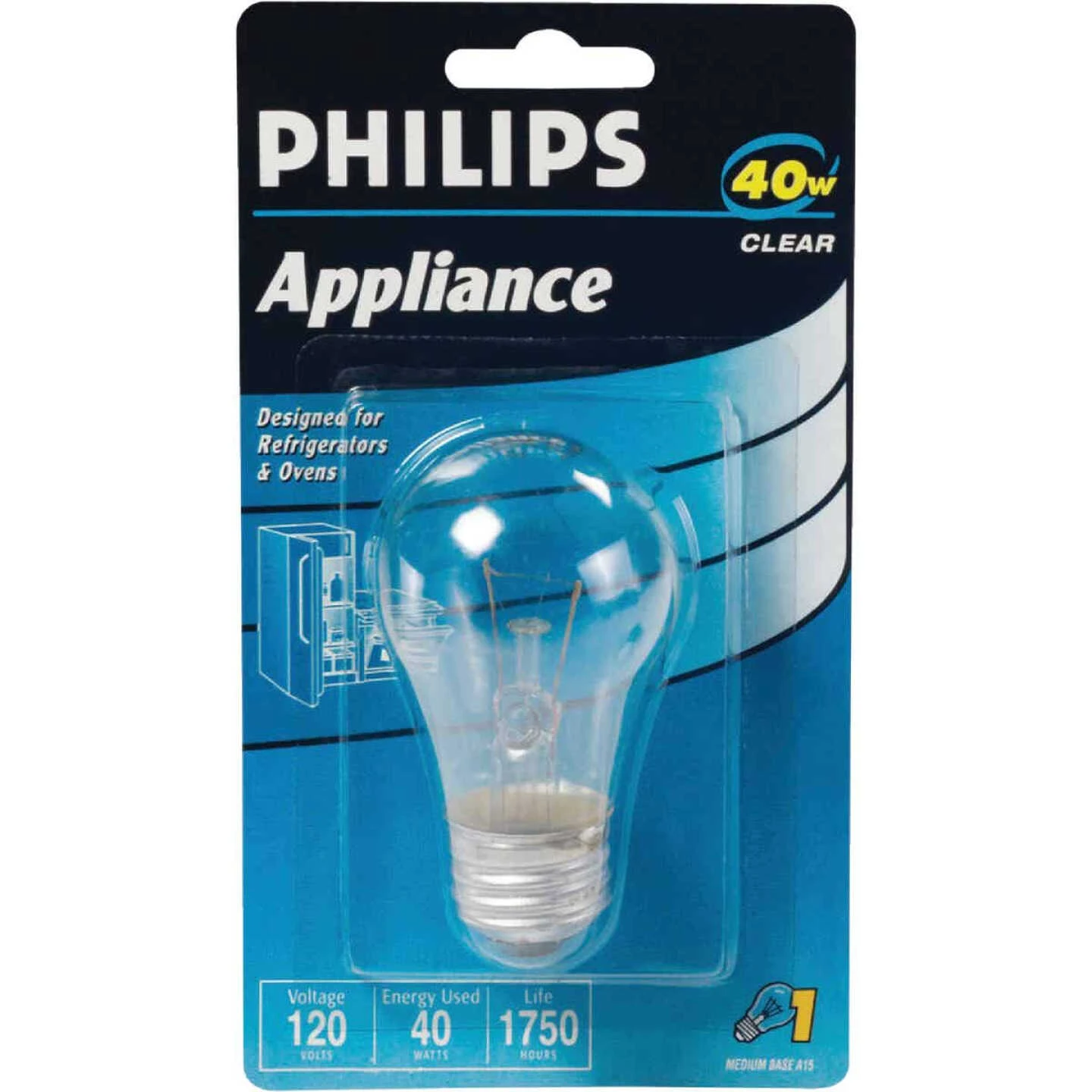 Philips 40W Clear Medium A15 Incandescent Appliance Light Bulb 4 Philips 40W Clear Medium A15 Incandescent Appliance Light Bulb - Image 2