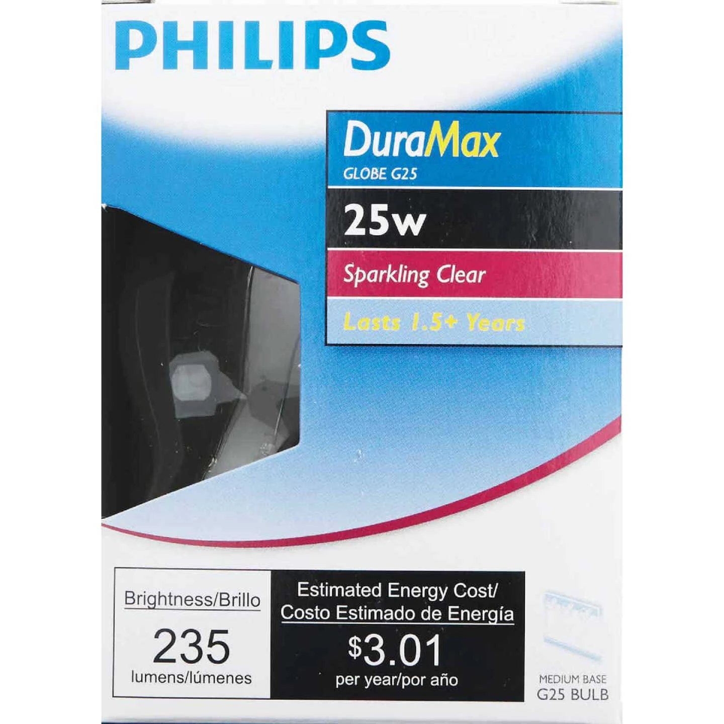Philips DuraMax 25W Clear Medium G25 Incandescent Globe Light Bulb 4 Philips DuraMax 25W Clear Medium G25 Incandescent Globe Light Bulb - Image 2