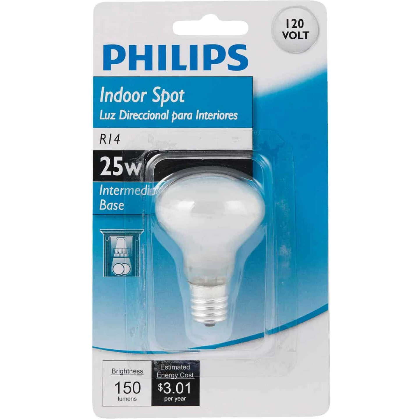 Philips 25W Frosted Intermediate R14 Indoor Incandescent Mini Spotlight Light Bulb 4 Philips 25W Frosted Intermediate R14 Indoor Incandescent Mini Spotlight Light Bulb - Image 2