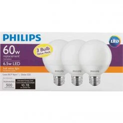 Philips 60W Equivalent Soft White G25 Medium Frosted LED Decorative Light Bulb (3-Pack) -Philips Sales 2024 ItemImage 502020 q5w88r g7gghs ekxnki