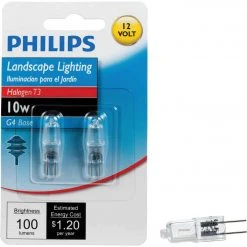 Philips 10W 12V Clear G4 Base T3 Halogen Landscape & Cabinet Light Bulb (2-Pack)