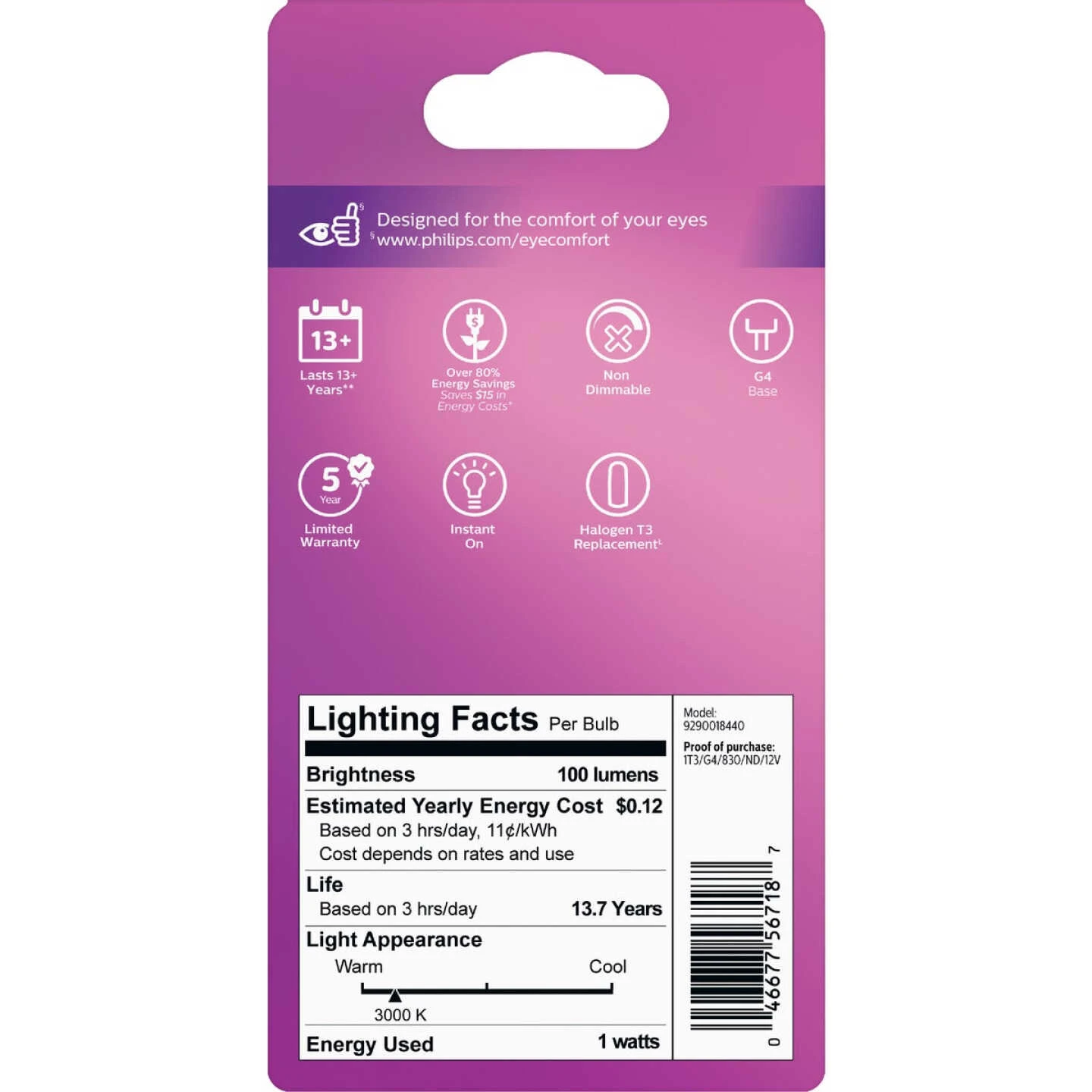 Philips 1.5W Frosted T3 Bi-Pin LED Landscape Low Voltage Light Bulb 4 Philips 1.5W Frosted T3 Bi-Pin LED Landscape Low Voltage Light Bulb - Image 3