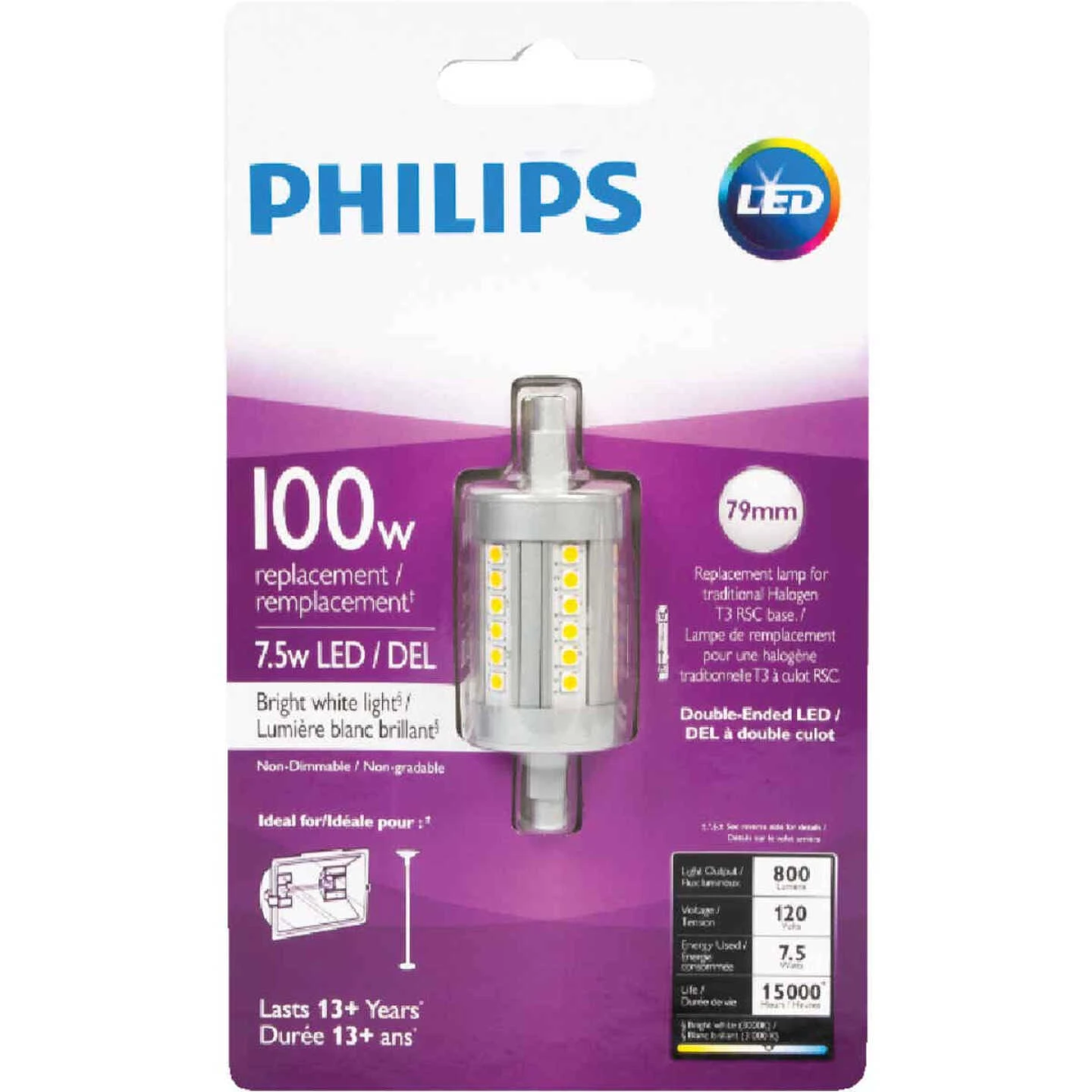 Philips 100W Equivalent Bright White T3 RSC Base LED Special Purpose Light Bulb 4 Philips 100W Equivalent Bright White T3 RSC Base LED Special Purpose Light Bulb - Image 2