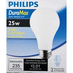 Philips Duramax 25W Frosted Soft White Medium Base A19 Incandescent Light Bulb (2-Pack) 6 Philips Duramax 25W Frosted Soft White Medium Base A19 Incandescent Light Bulb (2-Pack) -Philips Sales 2024 ItemImage 503128 q5w95k deg534 6gdwmz