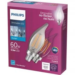 Philips 60W Equivalent Daylight BA11 Candelabra Dimmable LED Decorative Light Bulb (3-Pack) -Philips Sales 2024 ItemImage 506912 q5w9ks 37wu80 aj3smh