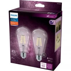 Philips Vintage 40W Equivalent Soft White ST19 Medium LED Decorative Light Bulb (2-Pack) -Philips Sales 2024 ItemImage 508106 3wg4x589hb747mqjwrnsc8