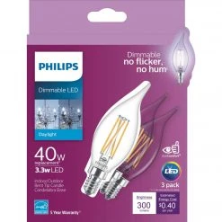 Philips 40W Equivalent Daylight BA11 Candelabra LED Decorative Light Bulb (3-Pack) -Philips Sales 2024 ItemImage 508398 q5w9xm 7xgj8w 9dlzq0