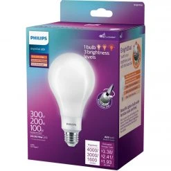 Philips BrightDial 300/200/100W Equivalent Soft White A23 Medium LED Light Bulb -Philips Sales 2024 ItemImage 509156 wsr8n7tssz6sqzk4n3jksjmj