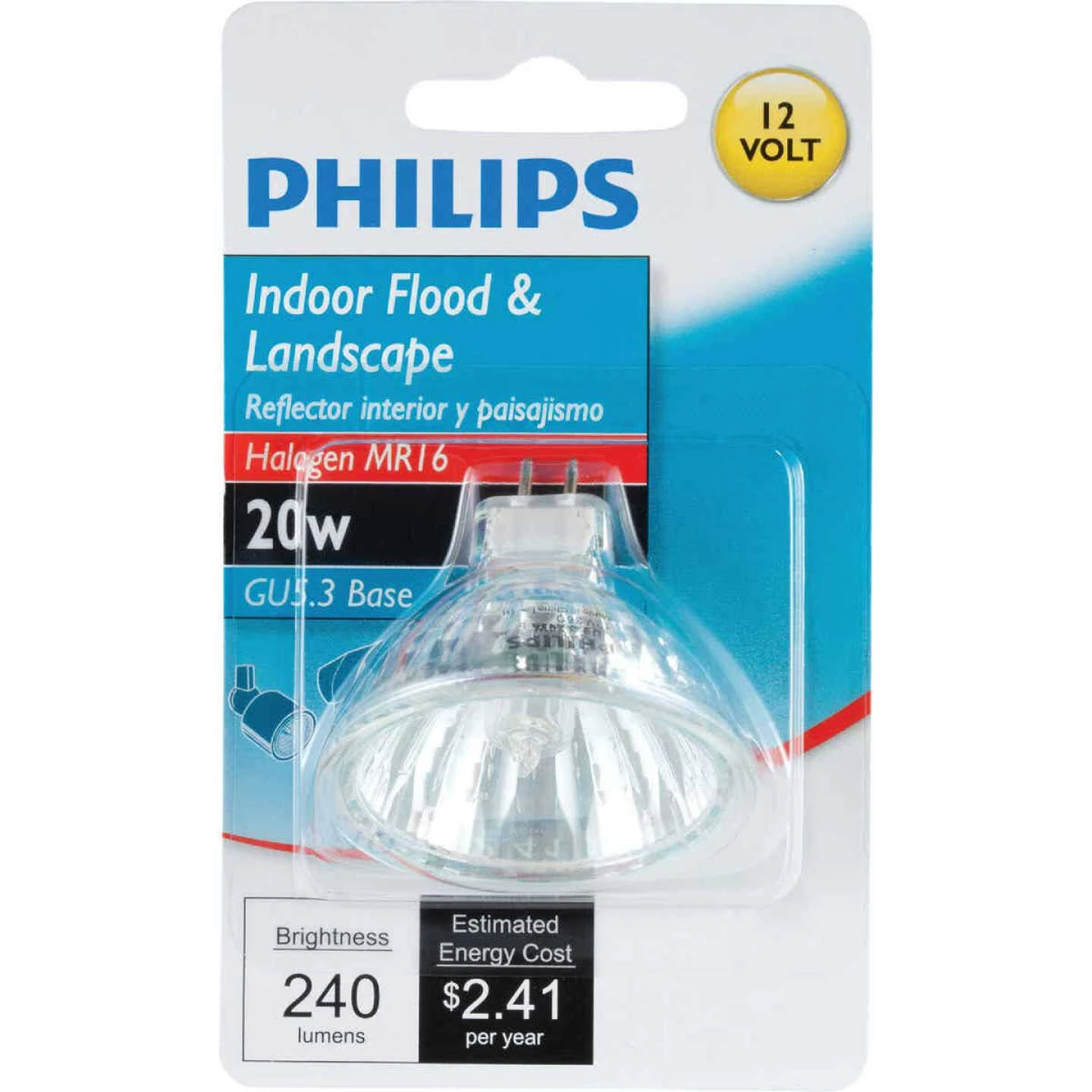 Philips 35W Equivalent Clear GU5.3 Base MR16 Halogen Floodlight Light Bulb 4 Philips 35W Equivalent Clear GU5.3 Base MR16 Halogen Floodlight Light Bulb - Image 2