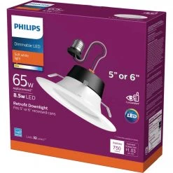 Philips 5 In./6 In. Retrofit White LED Recessed Light Kit, Soft White