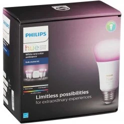 Philips Hue White & Color Ambiance 60W Equivalent Medium A19 Dimmable LED Light Bulb Bluetooth Starter Kit -Philips Sales 2024 ItemImage 509877 q5uljo c073bc ahrhb0