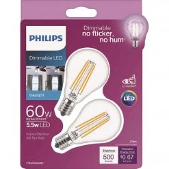 Philips 60W Equivalent Daylight A15 Intermediate Dimmable LED Light Bulb (2-Pack)
