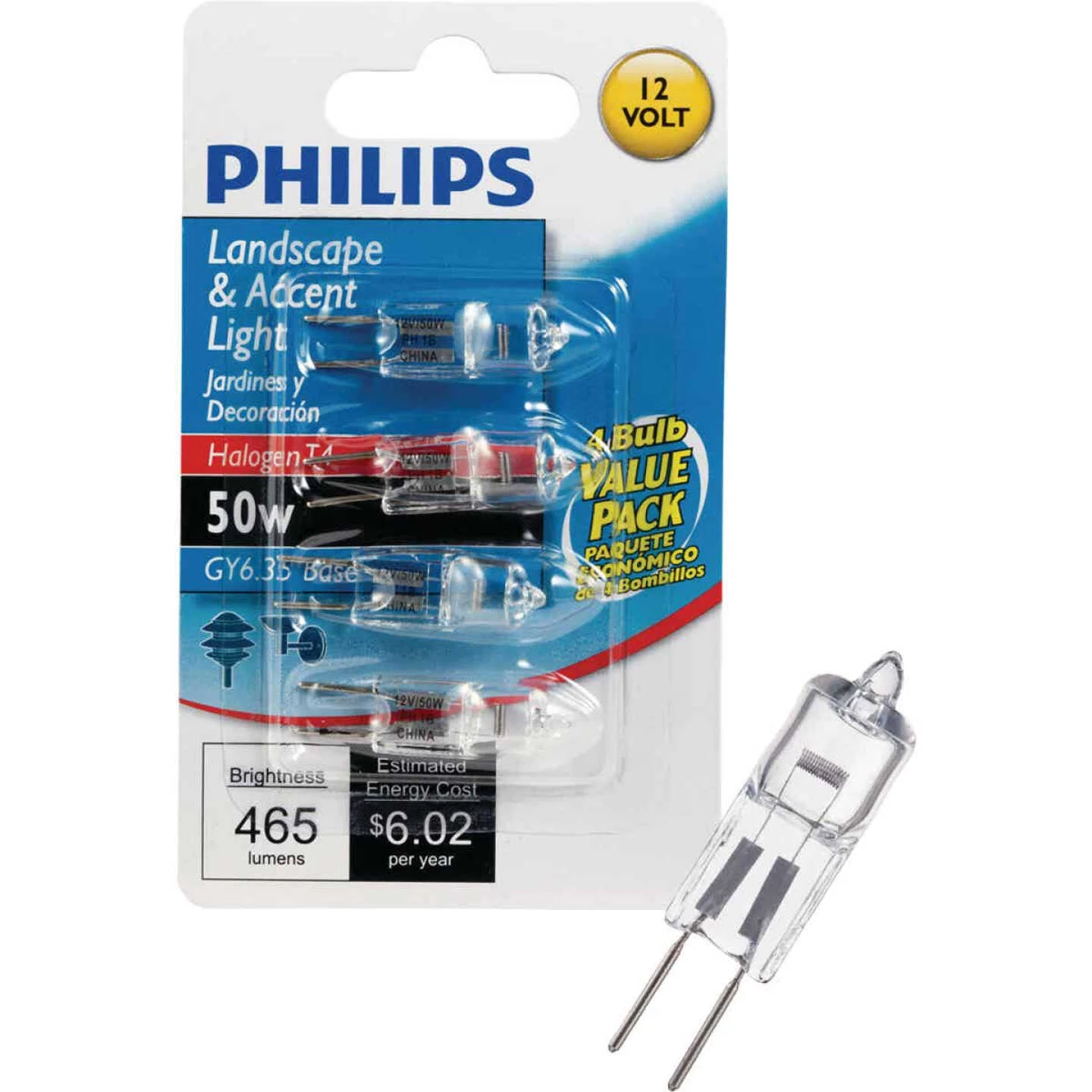 Philips 50W 12V Clear GY6.35 Base T4 Halogen Special Purpose Light Bulb (4-Pack) 3 Philips 50W 12V Clear GY6.35 Base T4 Halogen Special Purpose Light Bulb (4-Pack)