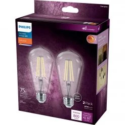 Philips Warm Glow 75W Equivalent Soft White ST19 Medium Vintage LED Decorative Light Bulb (2-Pack) -Philips Sales 2024 ItemImage 514694 qchnpcms3r9b3tprbcr8tw
