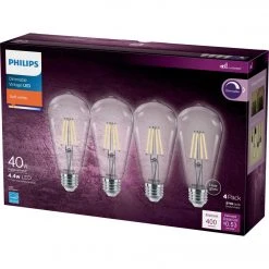 Philips Vintage 40W Equivalent Soft White ST19 Medium LED Decorative Light Bulb (4-Pack) -Philips Sales 2024 ItemImage 516052 2r3trsb54mftj9fnmfqcs3