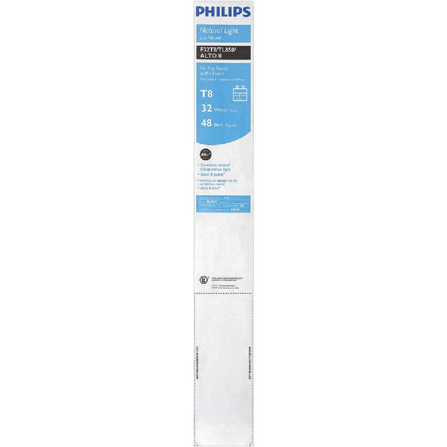 Philips ALTO 32W 48 In. Daylight T8 Medium Bi-Pin Fluorescent Tube Light Bulb (2-Pack) 4 Philips ALTO 32W 48 In. Daylight T8 Medium Bi-Pin Fluorescent Tube Light Bulb (2-Pack) - Image 2