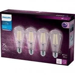 Philips Vintage 75W Equivalent Daylight ST19 Medium LED Decorative Light Bulb (4-Pack) -Philips Sales 2024 ItemImage 523613 3jbvphpp5vcx4z2cbx43579