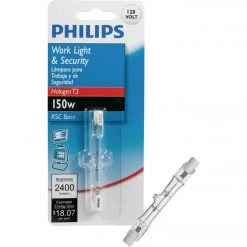 Philips 150W 120V Clear RSC Base T3 Halogen Work Light Bulb
