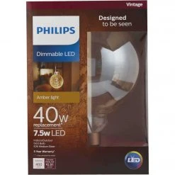 Philips 40W Equivalent Amber G63 Medium Dimmable LED Decorative Light Bulb -Philips Sales 2024 ItemImage 526653 q5wbzg 7nti6w d7l7bd
