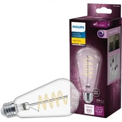 Philips 60W Equivalent Bright White ST19 Medium Vintage LED Decorative Light Bulb