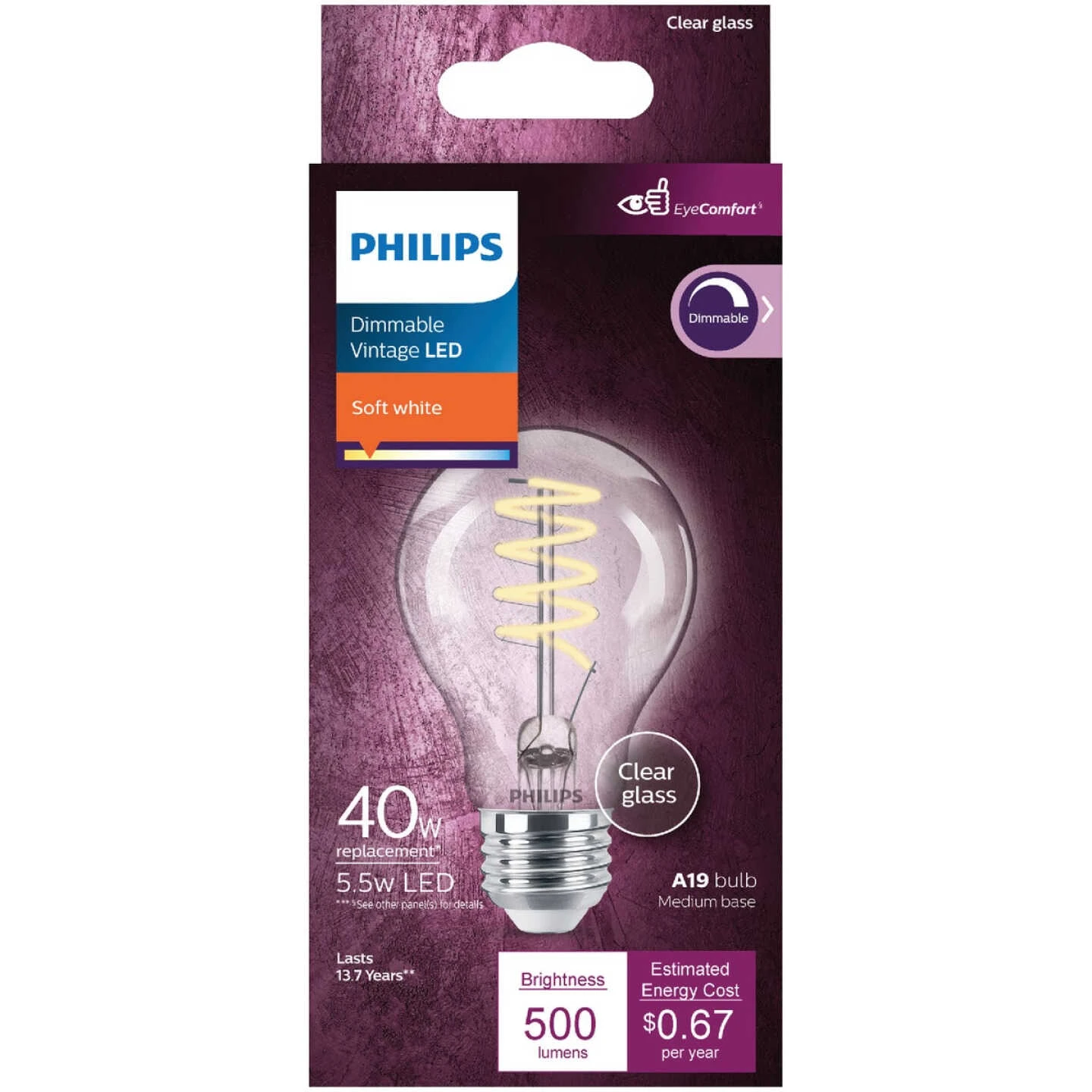 Philips EyeComfort 40W Equivalent Soft White A19 Medium LED Light Bulb 4 Philips EyeComfort 40W Equivalent Soft White A19 Medium LED Light Bulb - Image 2