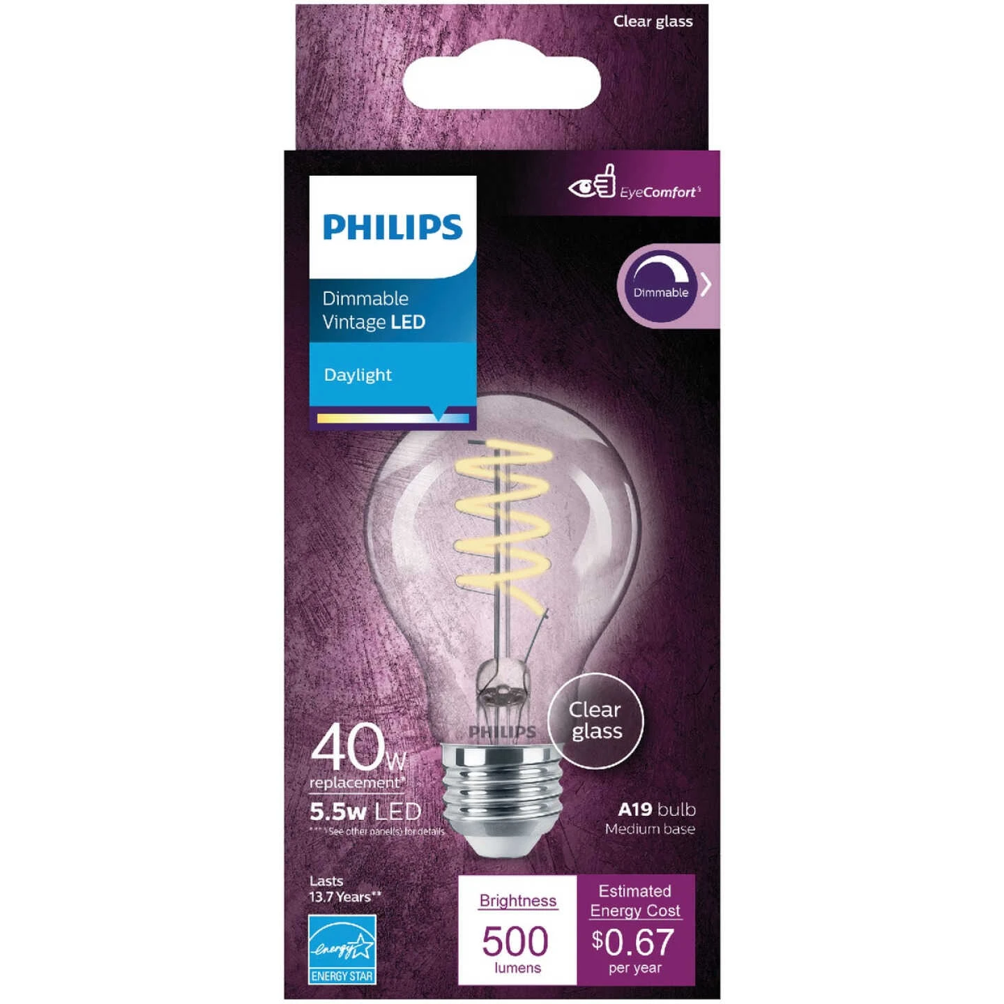 Philips EyeComfort 40W Equivalent Soft White A19 Medium LED Light Bulb 4 Philips EyeComfort 40W Equivalent Soft White A19 Medium LED Light Bulb - Image 2