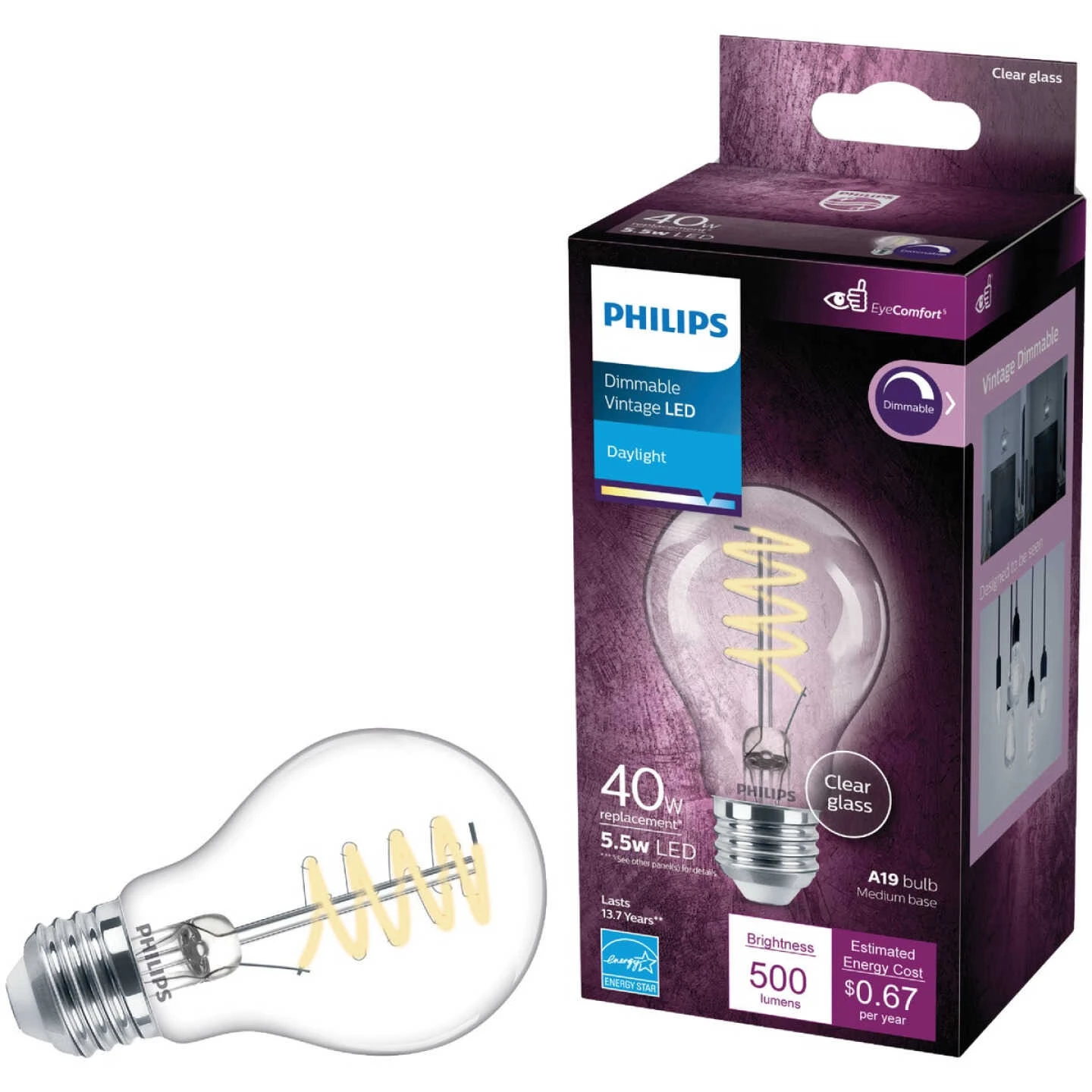 Philips EyeComfort 40W Equivalent Soft White A19 Medium LED Light Bulb 6 Philips EyeComfort 40W Equivalent Soft White A19 Medium LED Light Bulb - Image 4