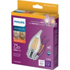 Philips Warm Glow 75W Equivalent Soft White BA11 Medium Dimmable LED Light Bulb (3-Pack) 8 Philips Warm Glow 75W Equivalent Soft White BA11 Medium Dimmable LED Light Bulb (3-Pack) -Philips Sales 2024 ItemImage 530954 q5wcch es8dx4 fguf2j