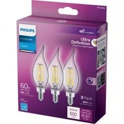 Philips Ultra Definition 60W Equivalent Daylight BA11 Candelabra LED Decorative Light Bulb (3-Pack) -Philips Sales 2024 ItemImage 537988 cks8hhkrbr88qcnqj47hzqj