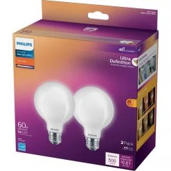 Philips Ultra Definition 60W Equivalent Soft White G25 Medium LED Decorative Light Bulb (2-Pack) -Philips Sales 2024 ItemImage 548044 k3s6r389qtbx5r4mp6c59v