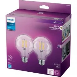Philips Ultra Definition 60W Equivalent Daylight G25 Medium LED Decorative Light Bulb (2-Pack) -Philips Sales 2024 ItemImage 549505 mcg5wxfrw5nrhrk4jfw553bj