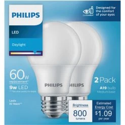 Philips EyeComfort 60W Equivalent Daylight A19 Medium LED Light Bulb (2-Pack) -Philips Sales 2024 ItemImage 550719 gcqv3vbntg366xcs5q65jf