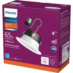 Philips 4 In. Retrofit White LED Recessed Light Kit, Soft White
