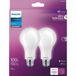 Philips Ultra Definition 100W Equivalent Daylight A21 Medium Dimmable LED Light Bulb, Frosted (2-Pack) -Philips Sales 2024 ItemImage 557698 5nhpfz4wf4mq2cw5wnx93q