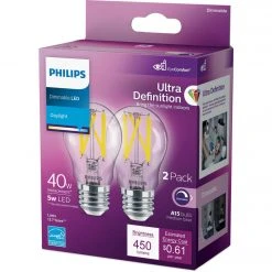 Philips Ultra Definition 40W Equivalent Daylight A15 Medium Dimmable LED Light Bulb (2-Pack) -Philips Sales 2024 ItemImage 562269 wg73xn9fq5xsk4mw4htb4ts