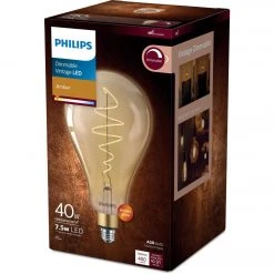Philips Vintage 40W Equivalent Amber A50 Medium LED Decorative Light Bulb -Philips Sales 2024 ItemImage 563190 5fgqb4wnr46wr3bnk9qts9z