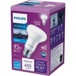 Philips 45W Equivalent Daylight R20 Medium Dimmable LED Floodlight Light Bulb
