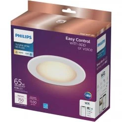 Philips 6 In. Retrofit IC Rated White Smart Tunable WiFi LED Recessed Light Kit
